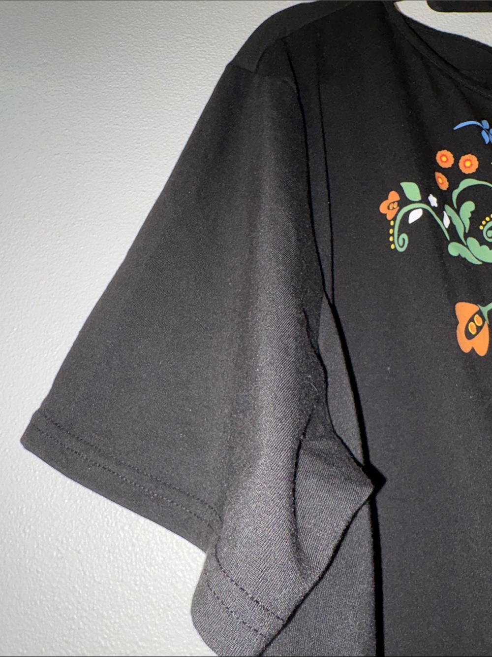 Women’s 4XL Black Short-Sleeve Dress with Colorful Floral Boho printed details - Picture 6 of 10